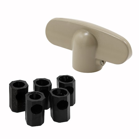 Prime-Line Universal, Driftwood Tee-Crank Casement Window Handle, PK2 H 3895